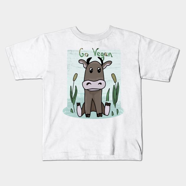 Go vegan Kids T-Shirt by Antiope